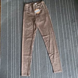 Honey Punch NEW! Vegan Suede High Waisted Leggings